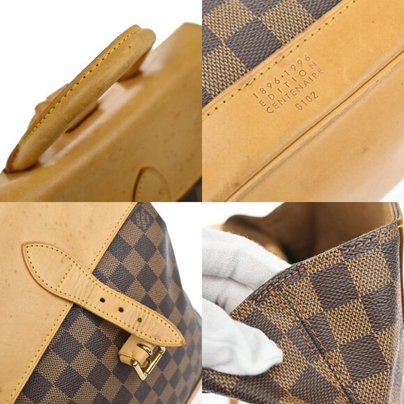 LOUIS VUITTON Logo Arlequin Backpack Bag Damier Ebene Brown N99038 23YH405 - Picture 12 of 15